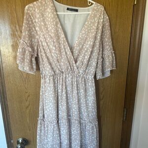 Elegant Cream Polka Dot Dress